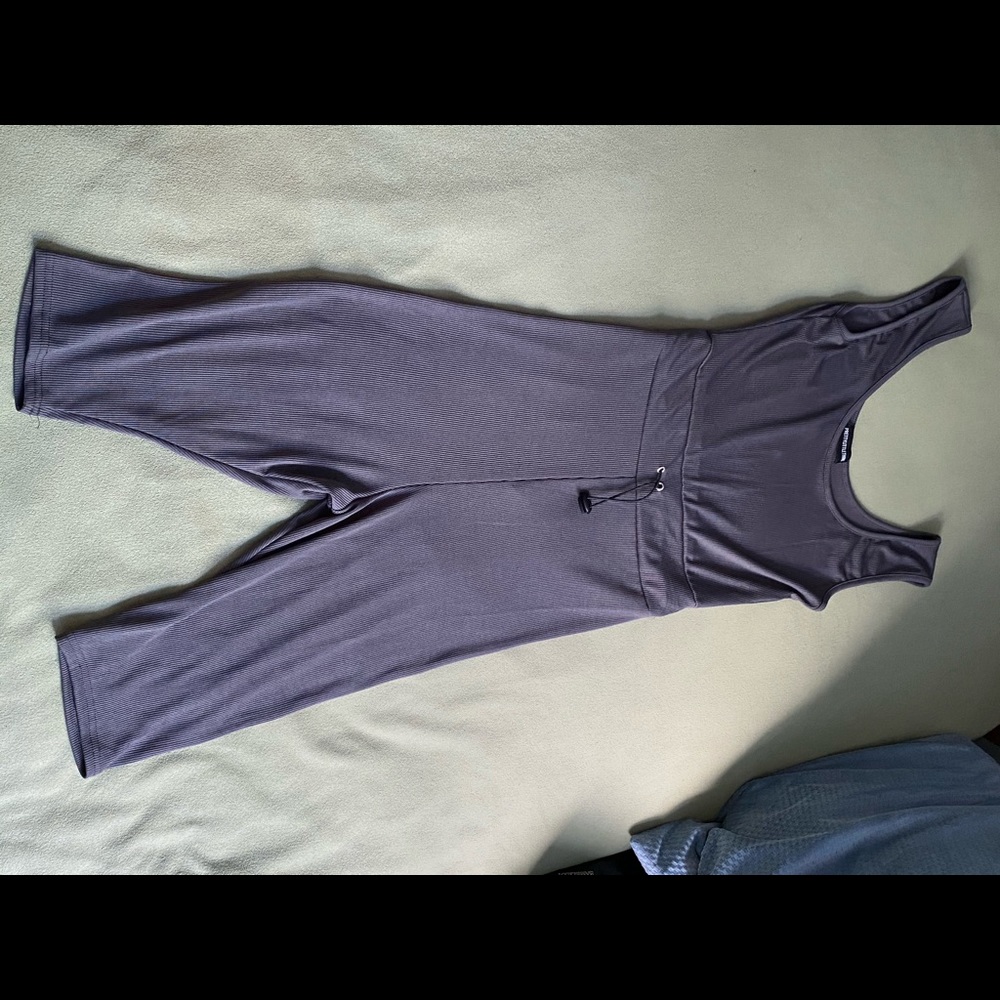 Gray Ribbed Romper